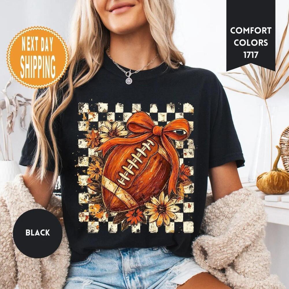 S Fall Football Shirt Boho Floral Game Day Tee